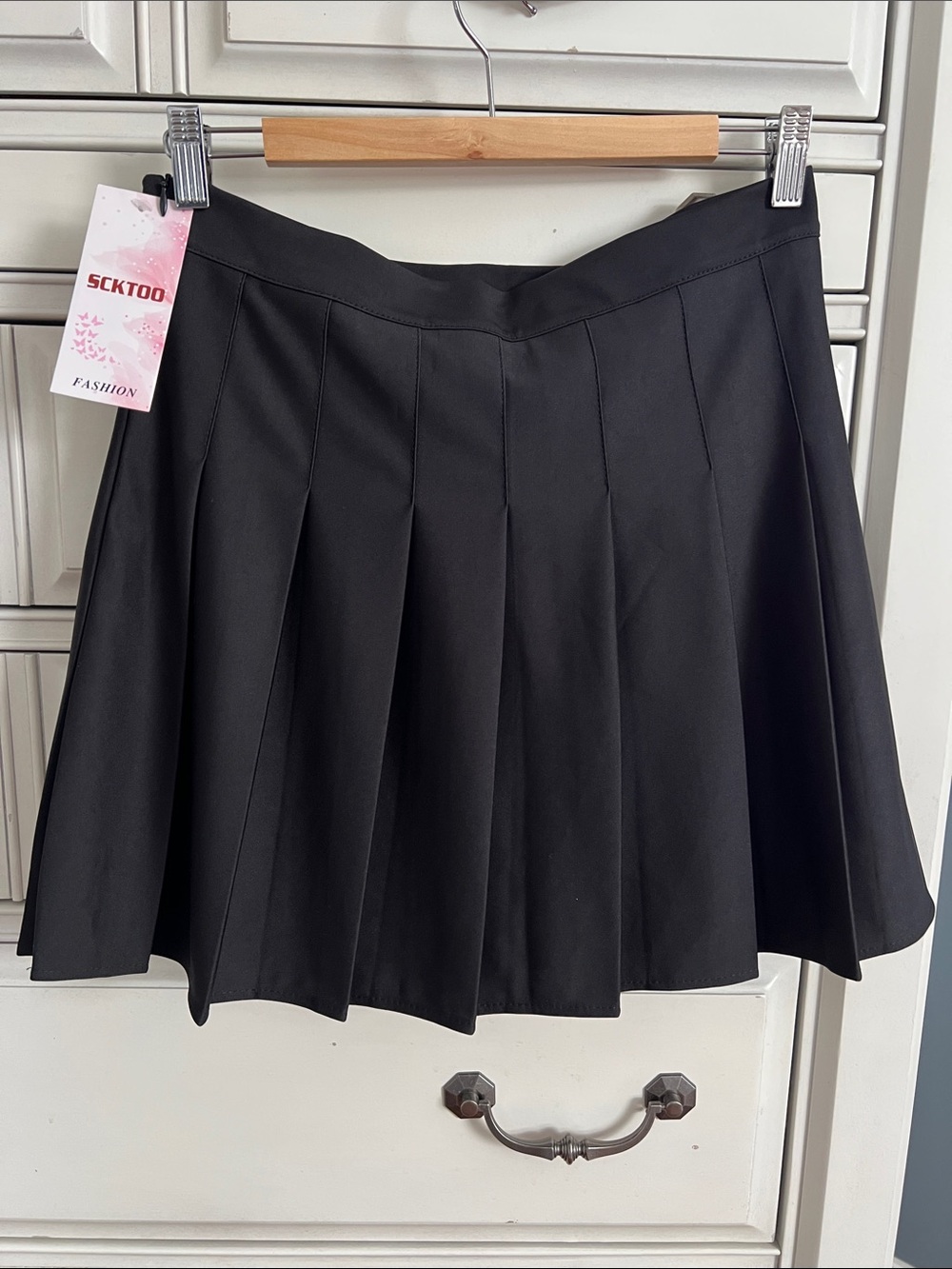 Amazon Black Pleated Skater Circle Skirt with lined undershorts